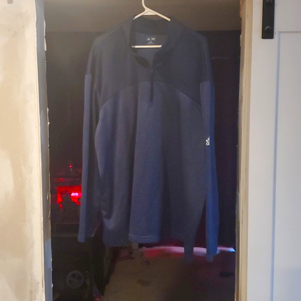 4xl  3/4 zip up blue cold gear Adidas Golf Pullover